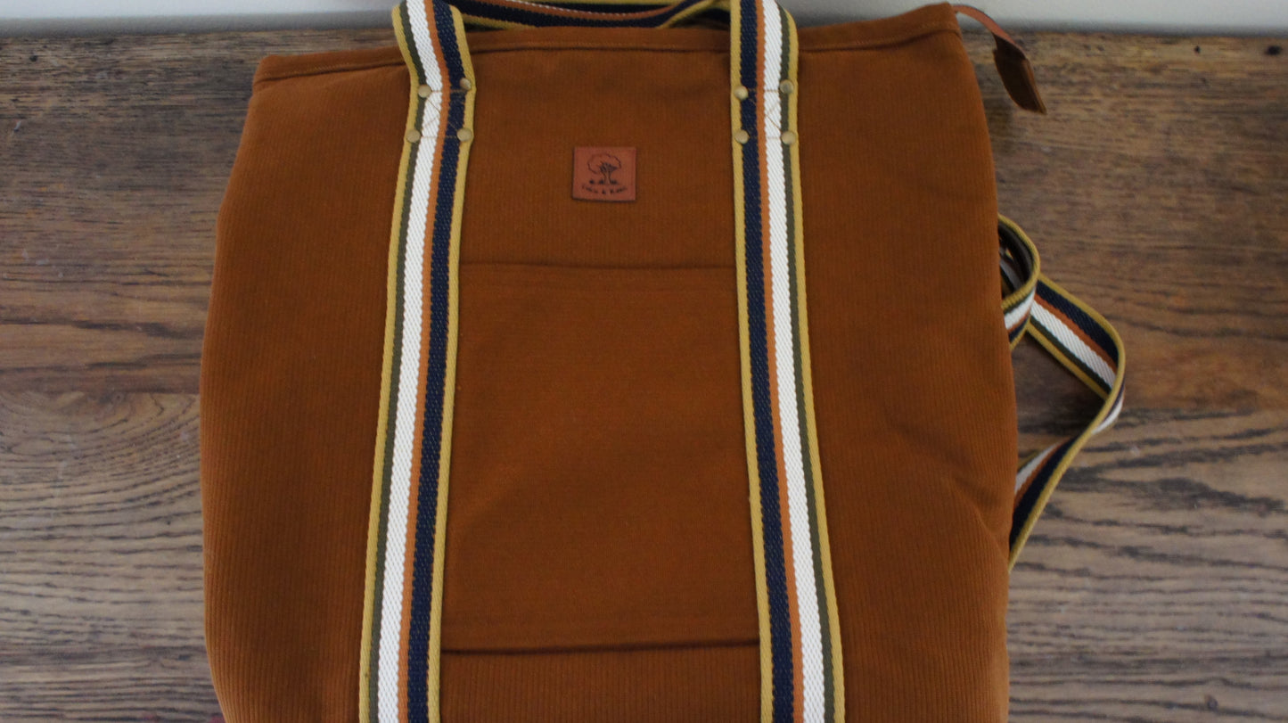 Bedford Cord Tan Tote bag and Ruck Sack